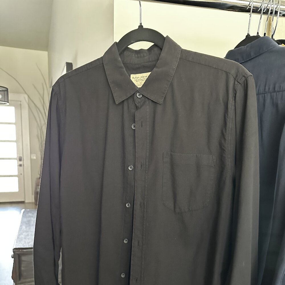 Black Nudie Jeans Button Up Shirt Medium (Worn by Manny Montana/Rio Good Girls)